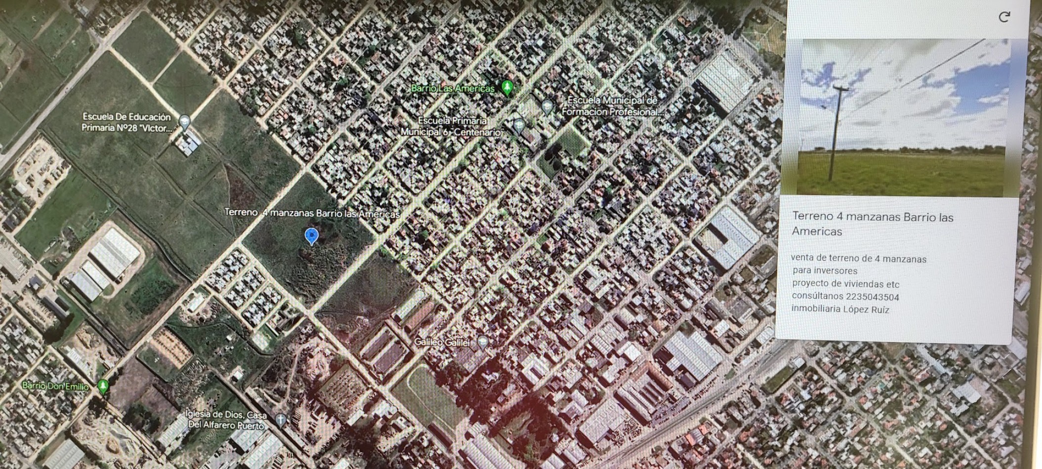 venta de terreno de 4 manzanas  en Barrio Las Americas  para emprendimiento de logistica y vivienda 